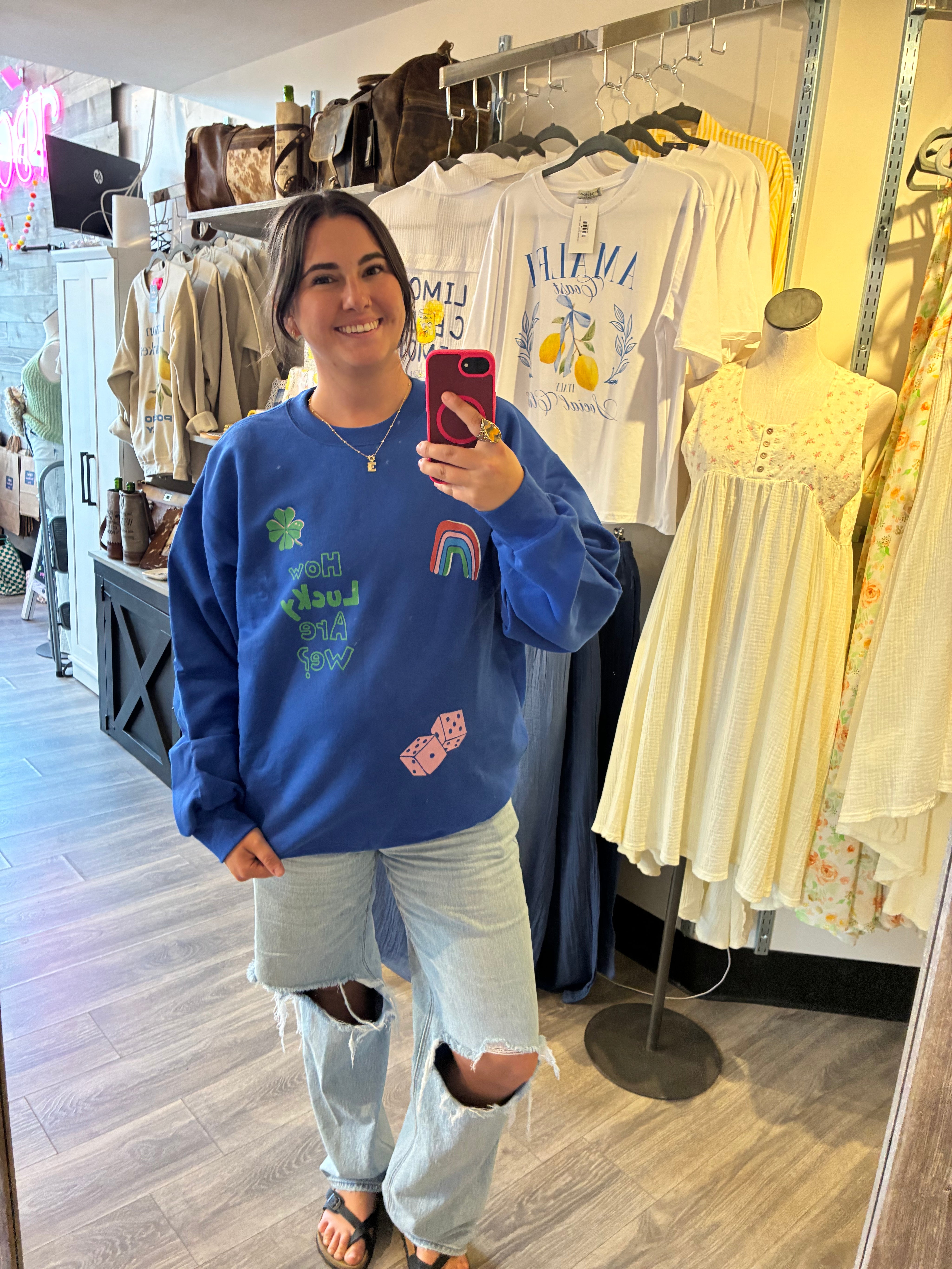 ☘️How Lucky Are We? Fun Graphic Sweatshirt for a Stylish Look