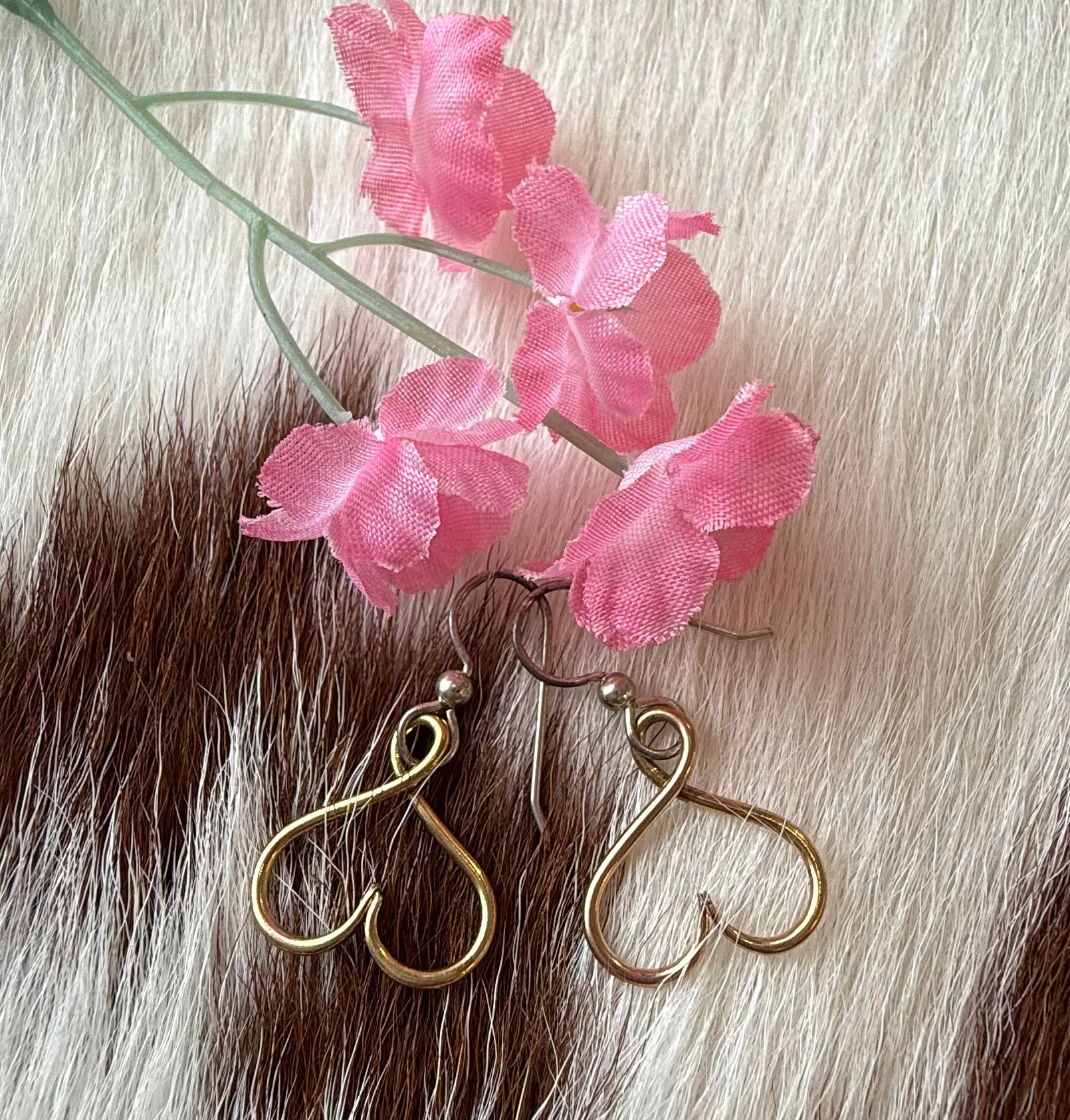 Handmade Sterling Silver and Gold Heart Earring
