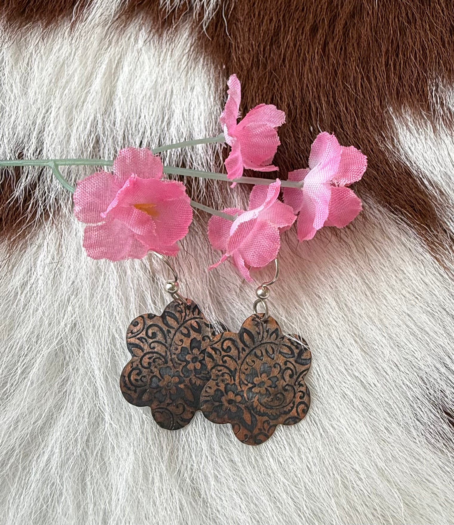 Sterling Silver and  Copper Earrings