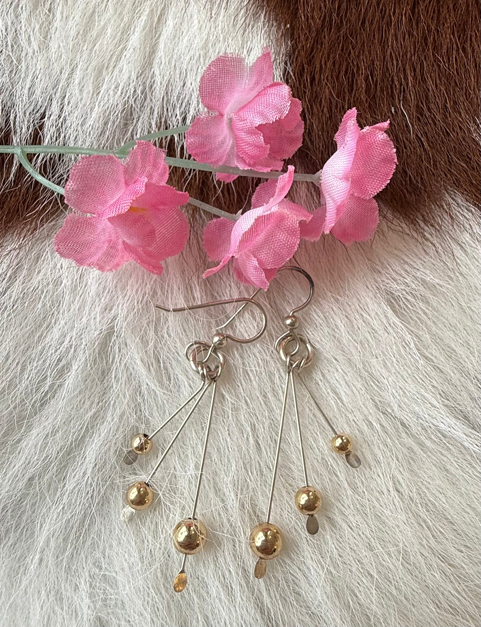 Sterling Silver and Gold  Handmade Earrings