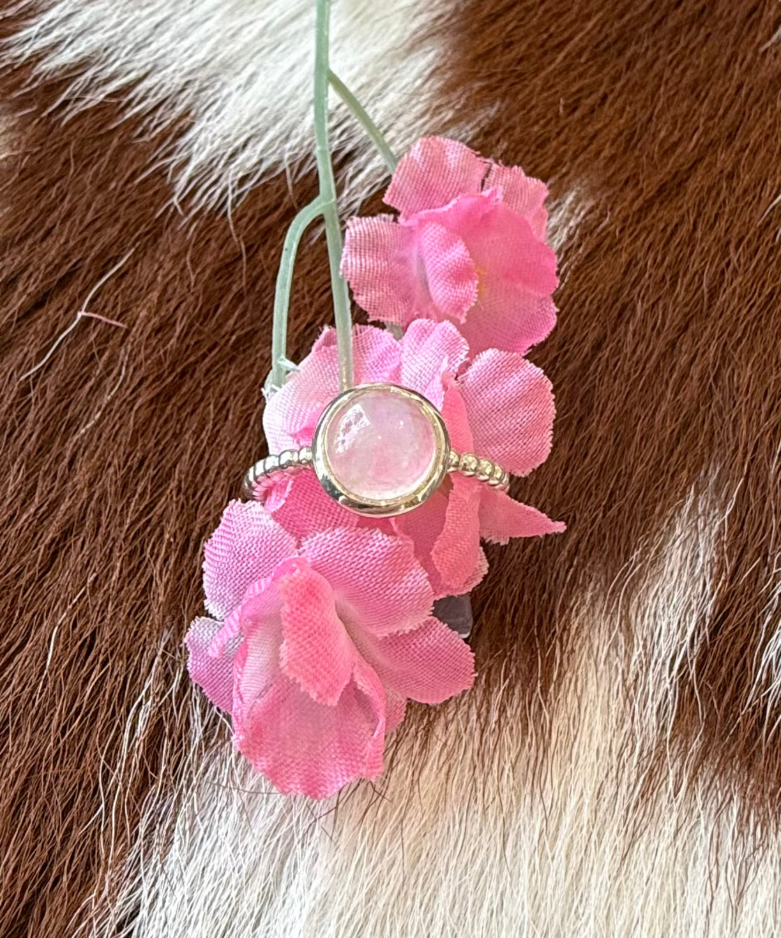 Sterling Silver Moonstone Bubble Band Ring