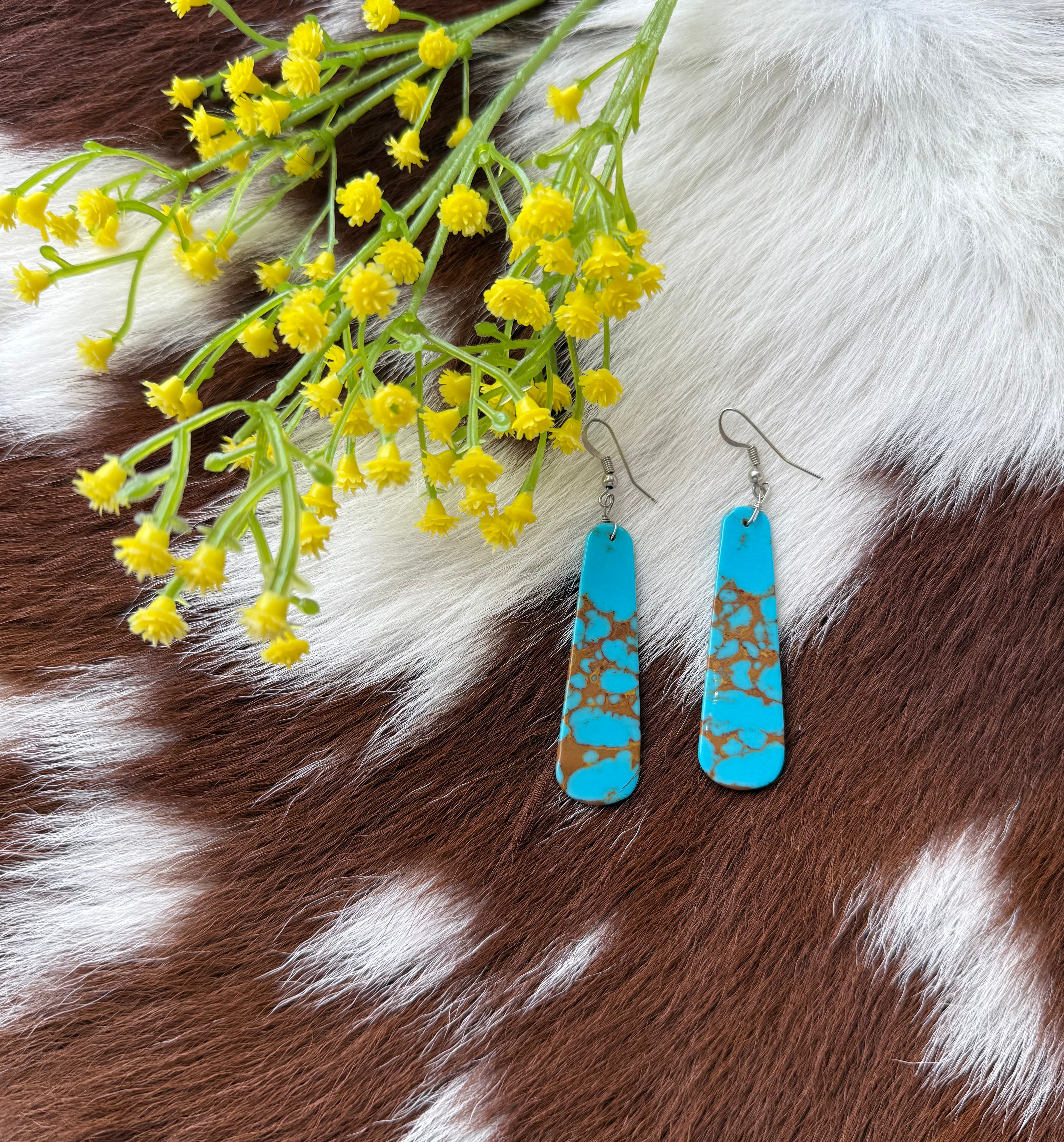 Turquoise Slab Earring