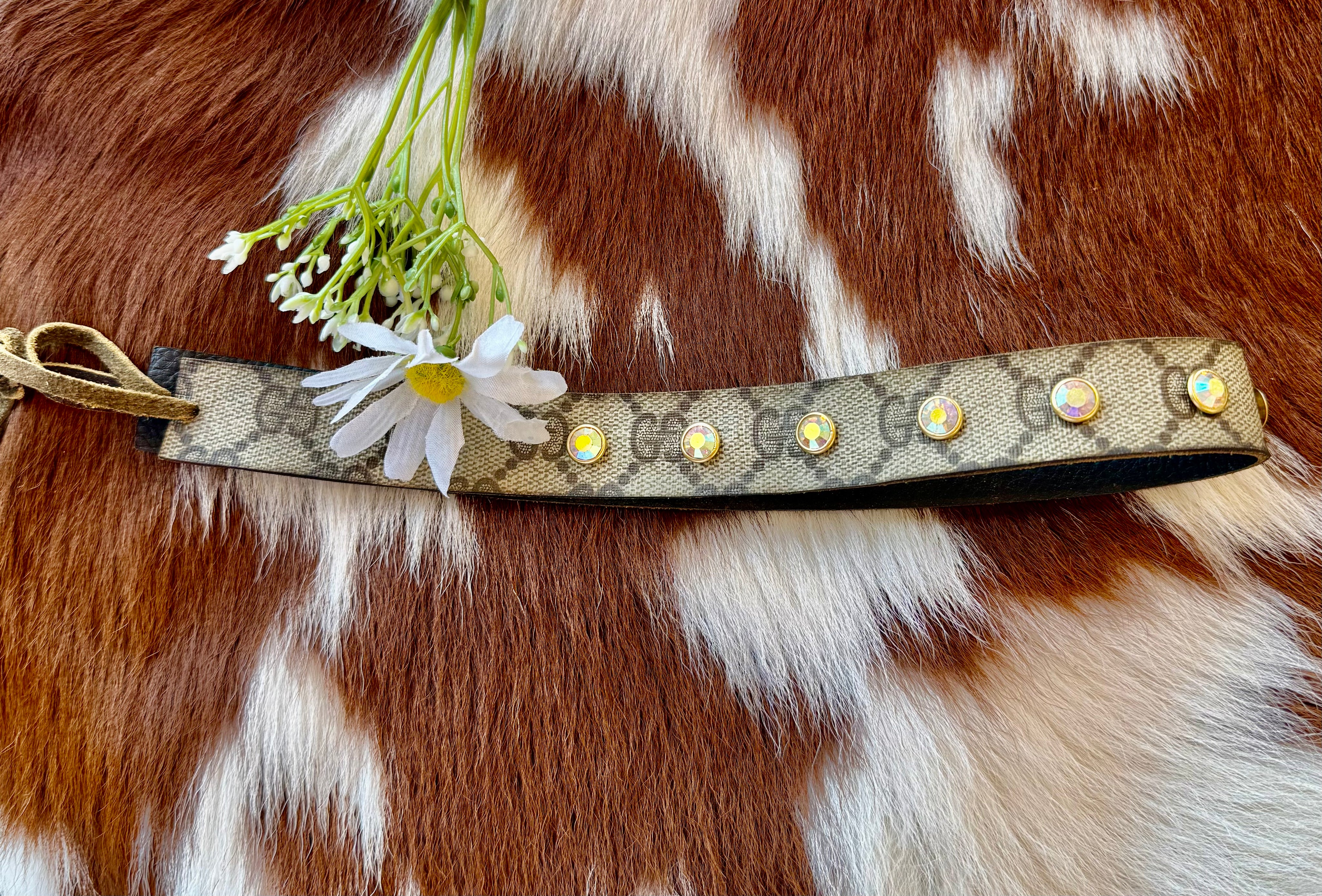 Up-Cycled Gucci W/ Crystals Hat Band