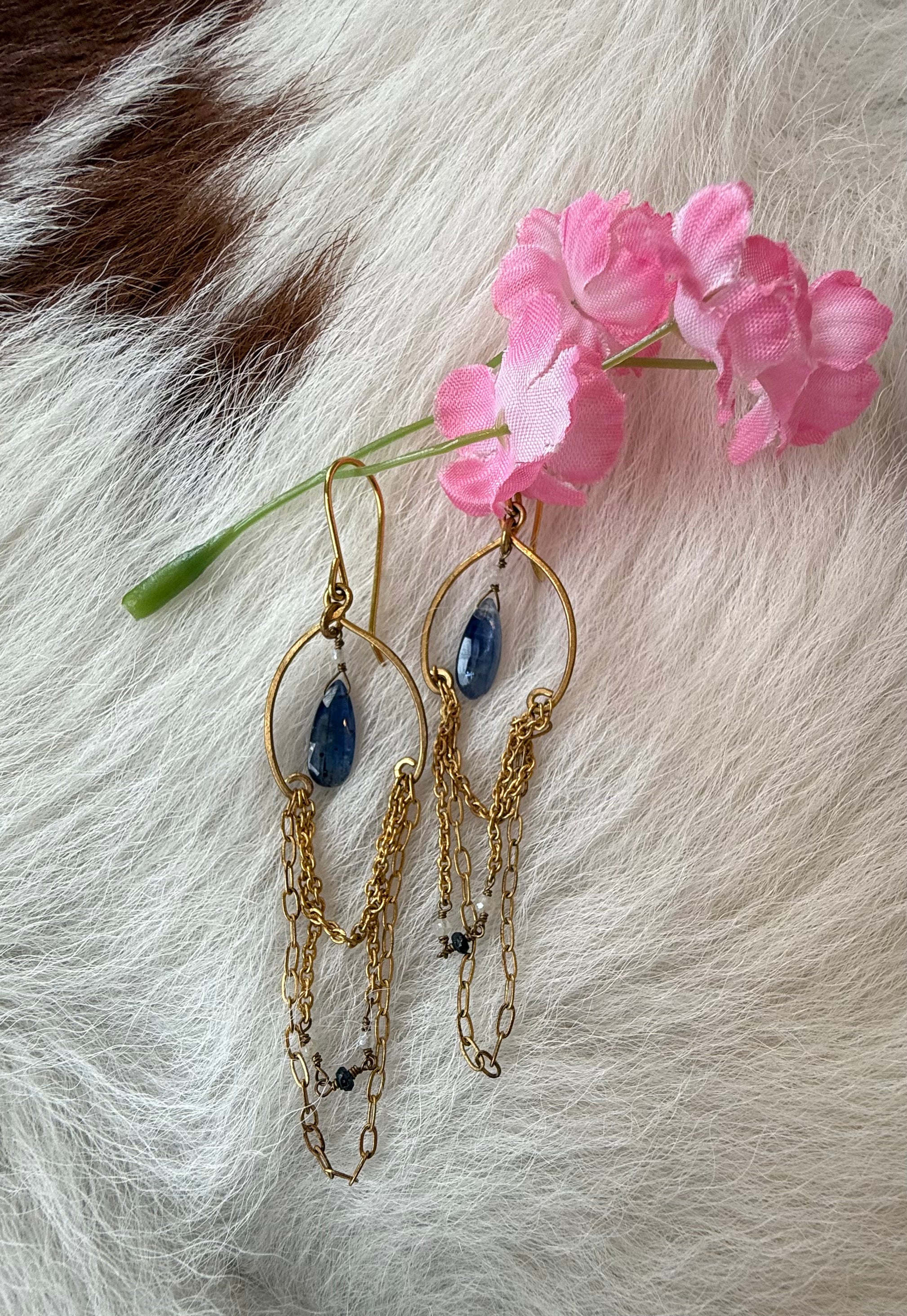 Gold Fill Kyanite Chandelier Earring