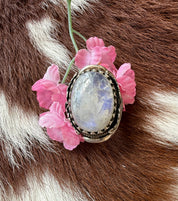 Sterling Silver Rainbow Moonstone Ring