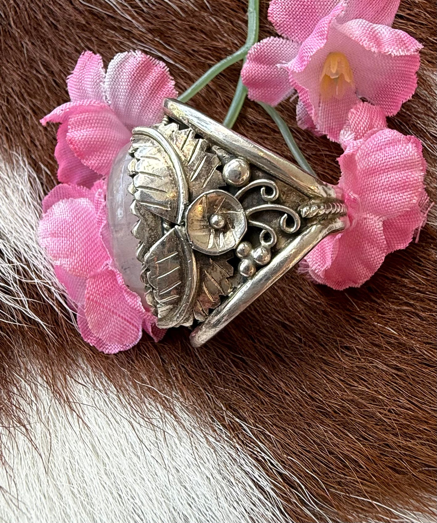 Sterling Silver Rainbow Moonstone Ring