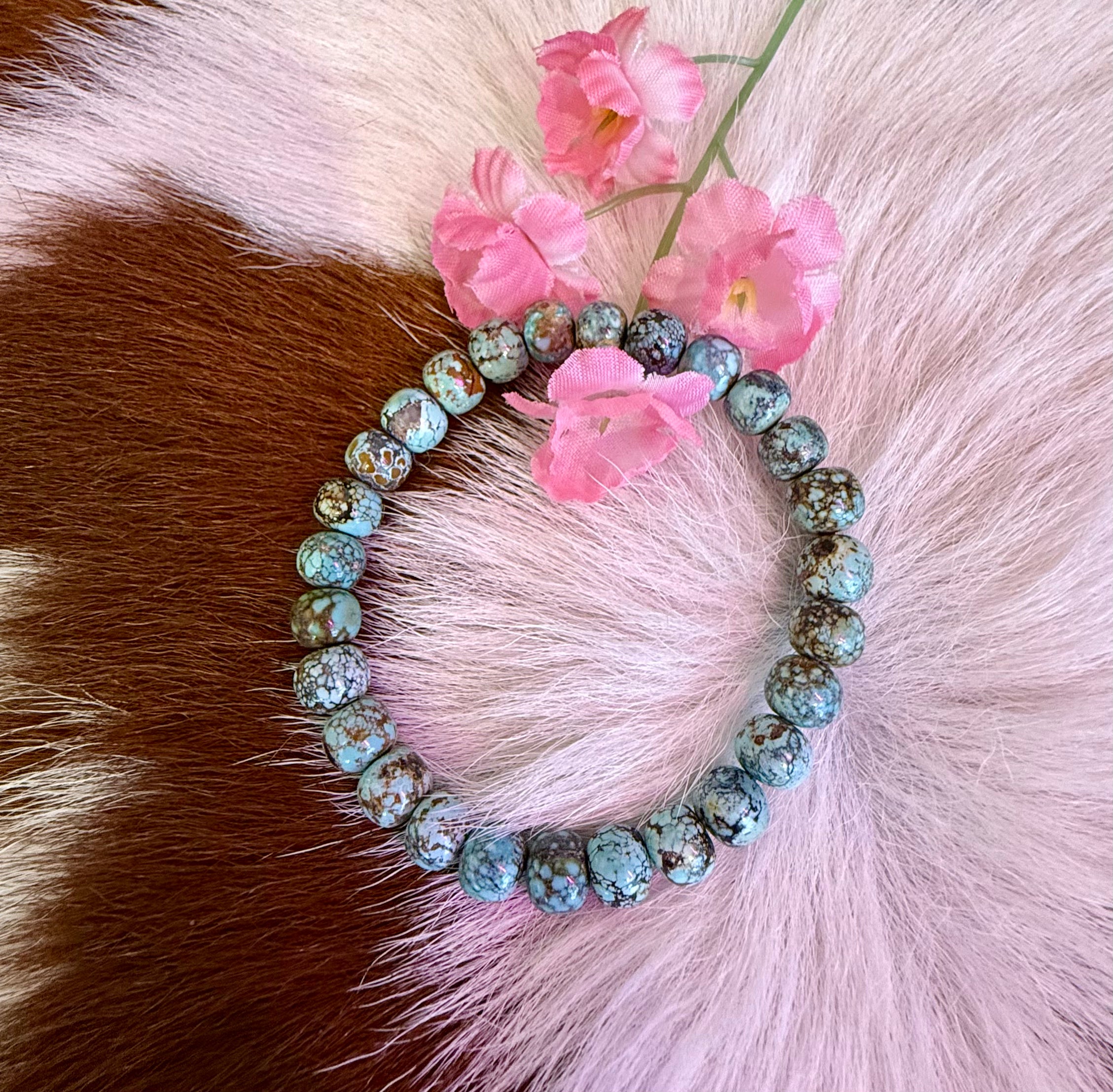 Spider Web Turquoise Stretchy Bracelet