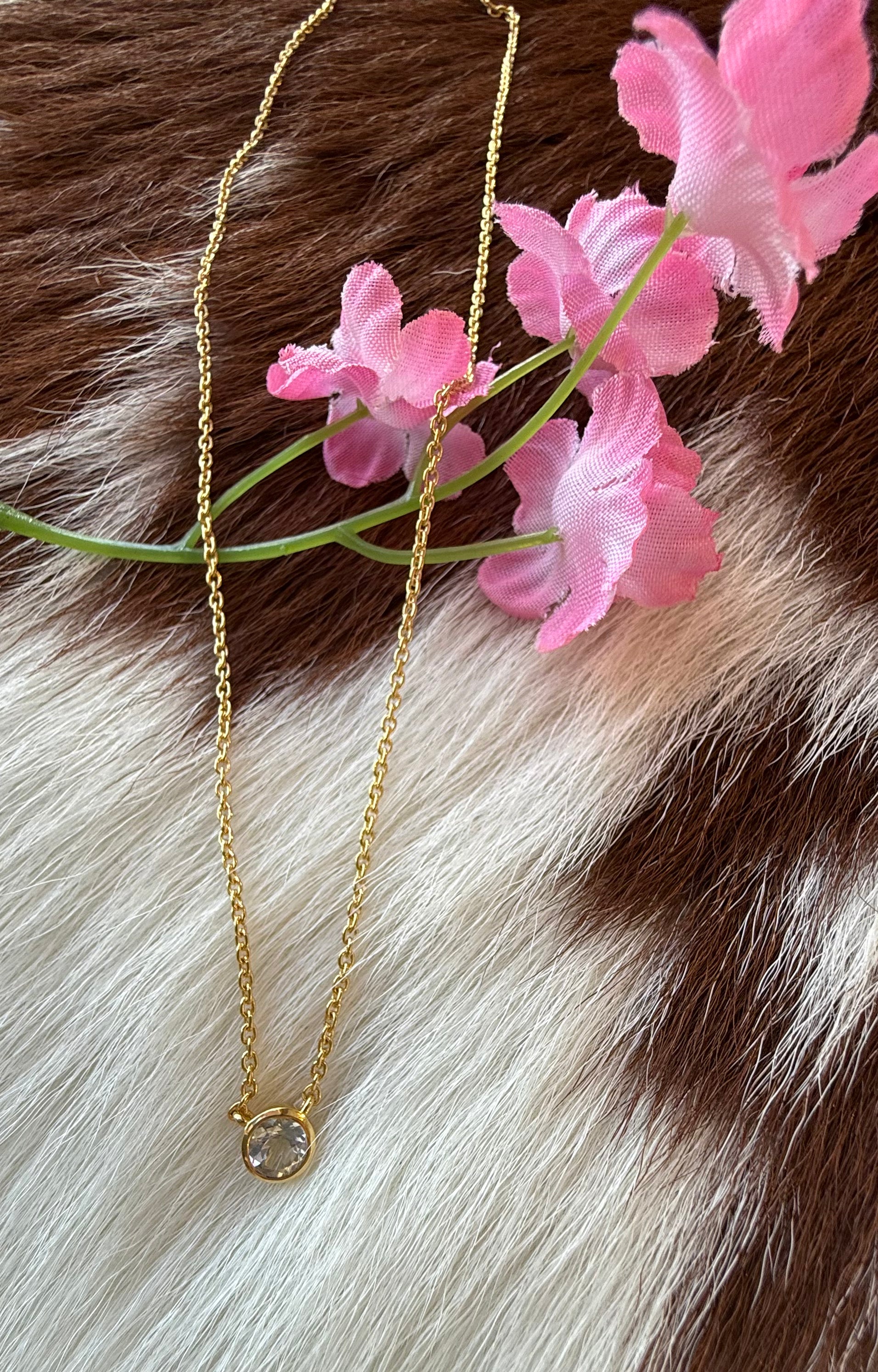 Gemstone 18k Gold Plated Over Sterling Silver Necklaces