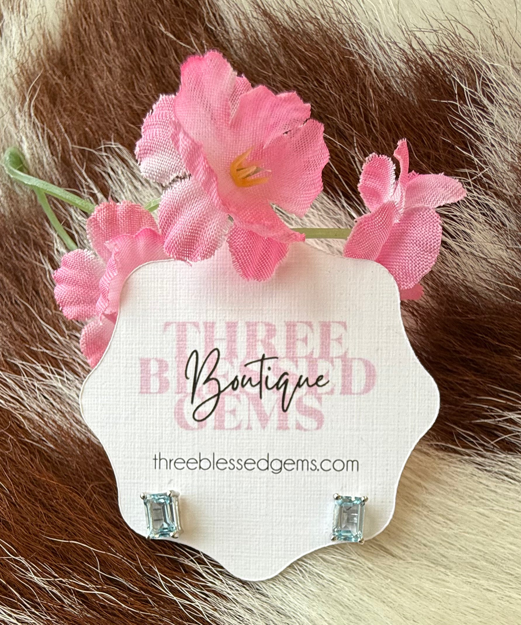 Sterling Silver Blue Topaz Post Earring