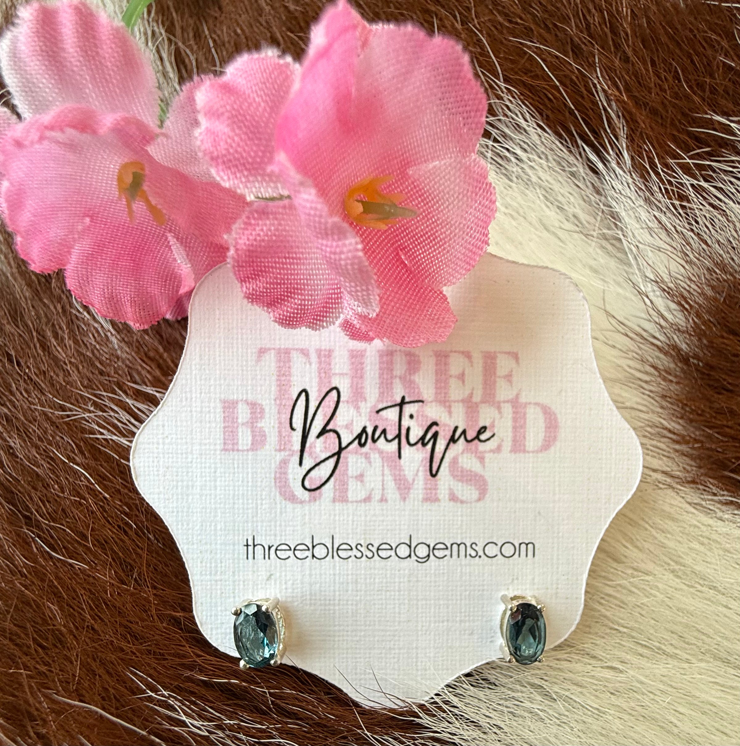 Sterling Silver Blue Topaz Post Earring