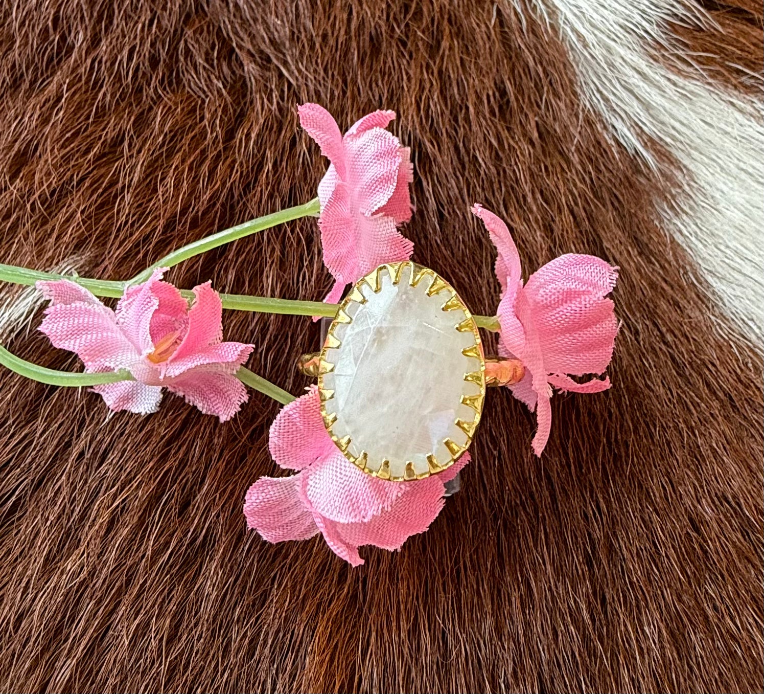 Moonstone 18K Gold Vermeil Ring