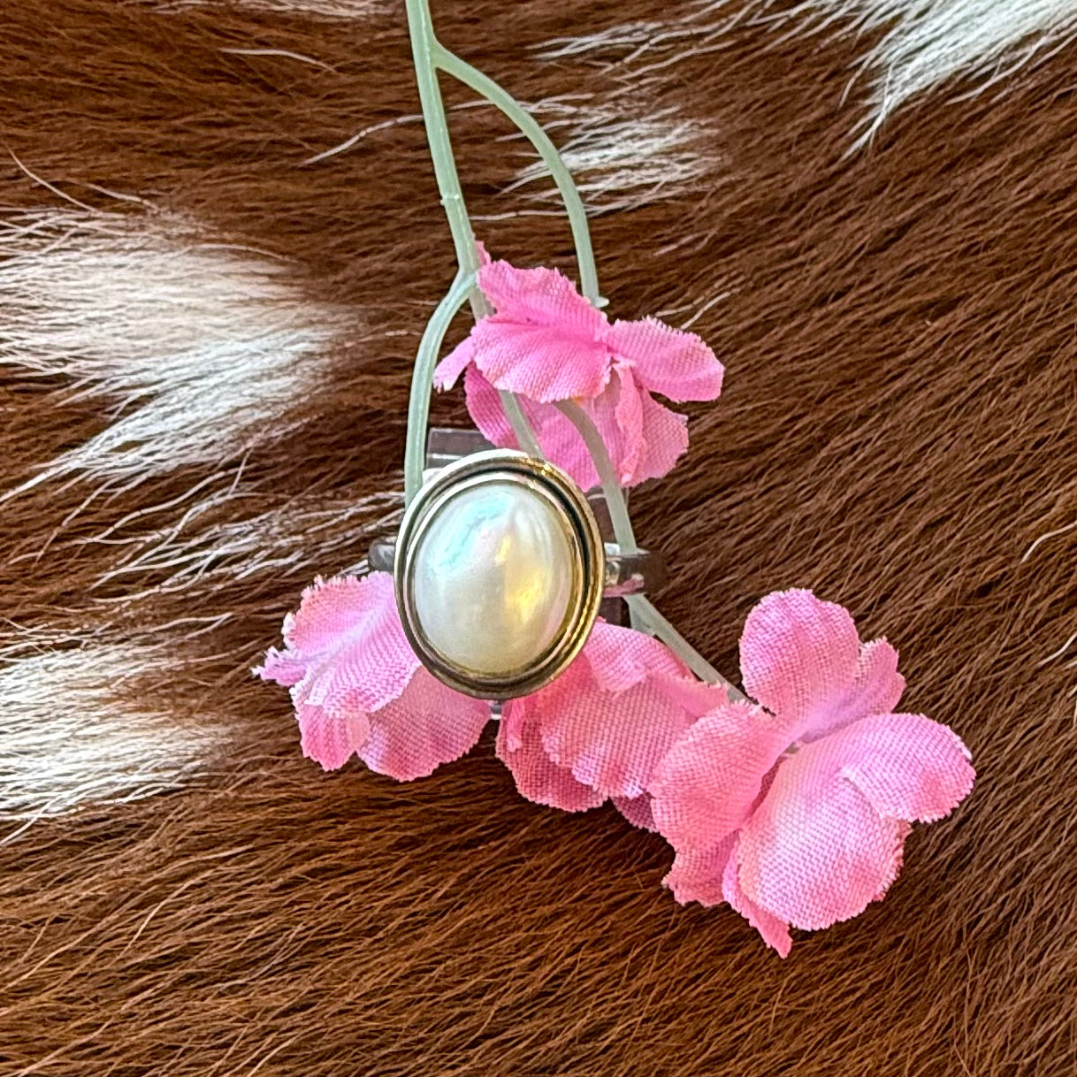 Sterling Silver Pearl Ring