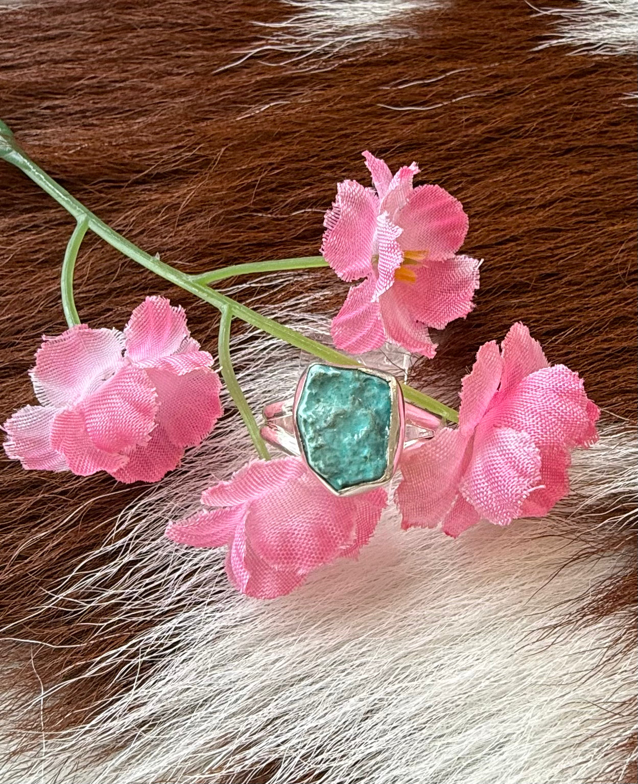 Sterling Silver and Raw Turquoise ring