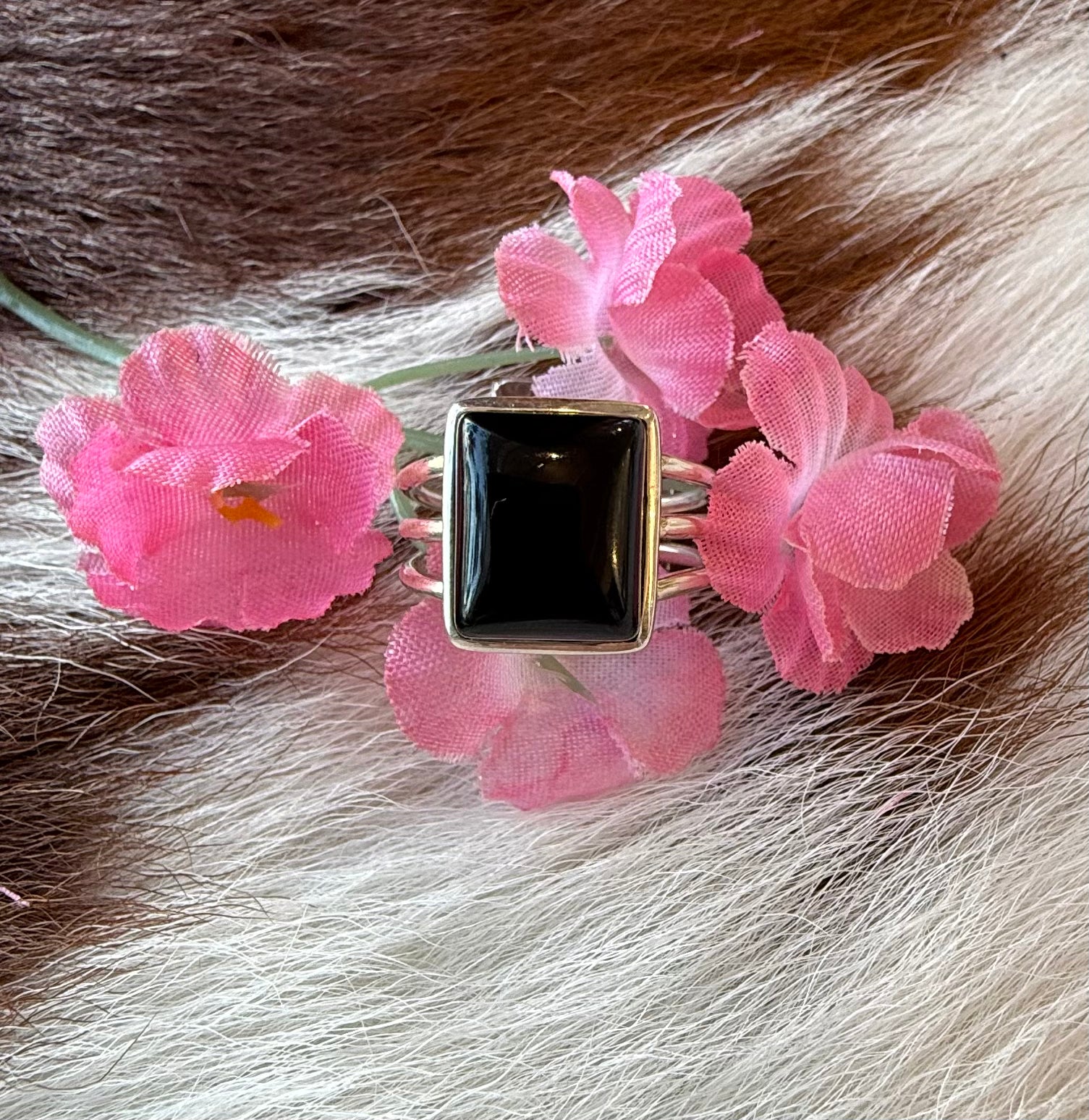 Sterling Silver Onyx Silver Ring