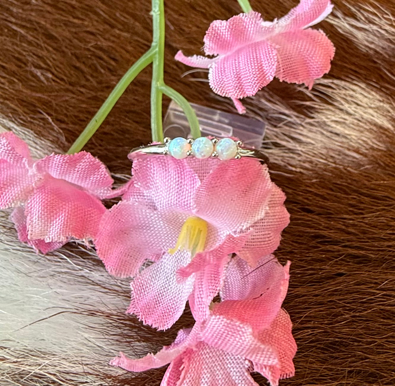 Sterling Silver Man Made Opal Ring