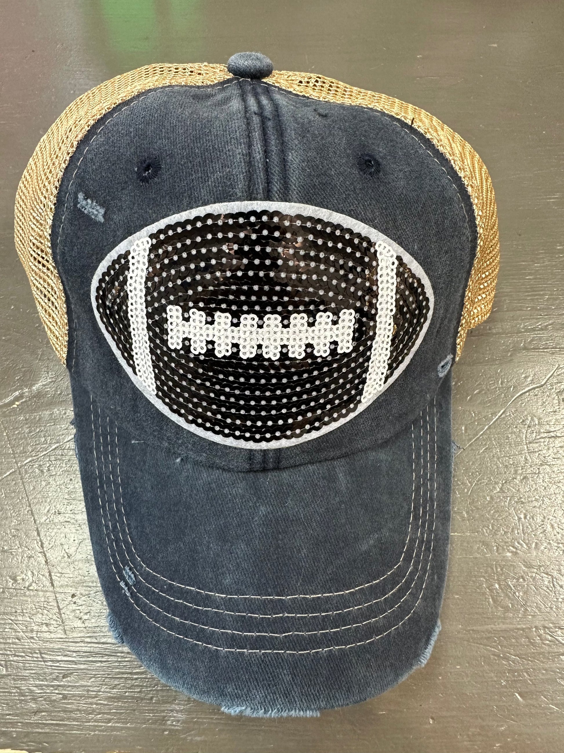 Sequins Football Cap - Premium Hat from Tees2urdoor - Just $17.50! Shop now at Three Blessed Gems