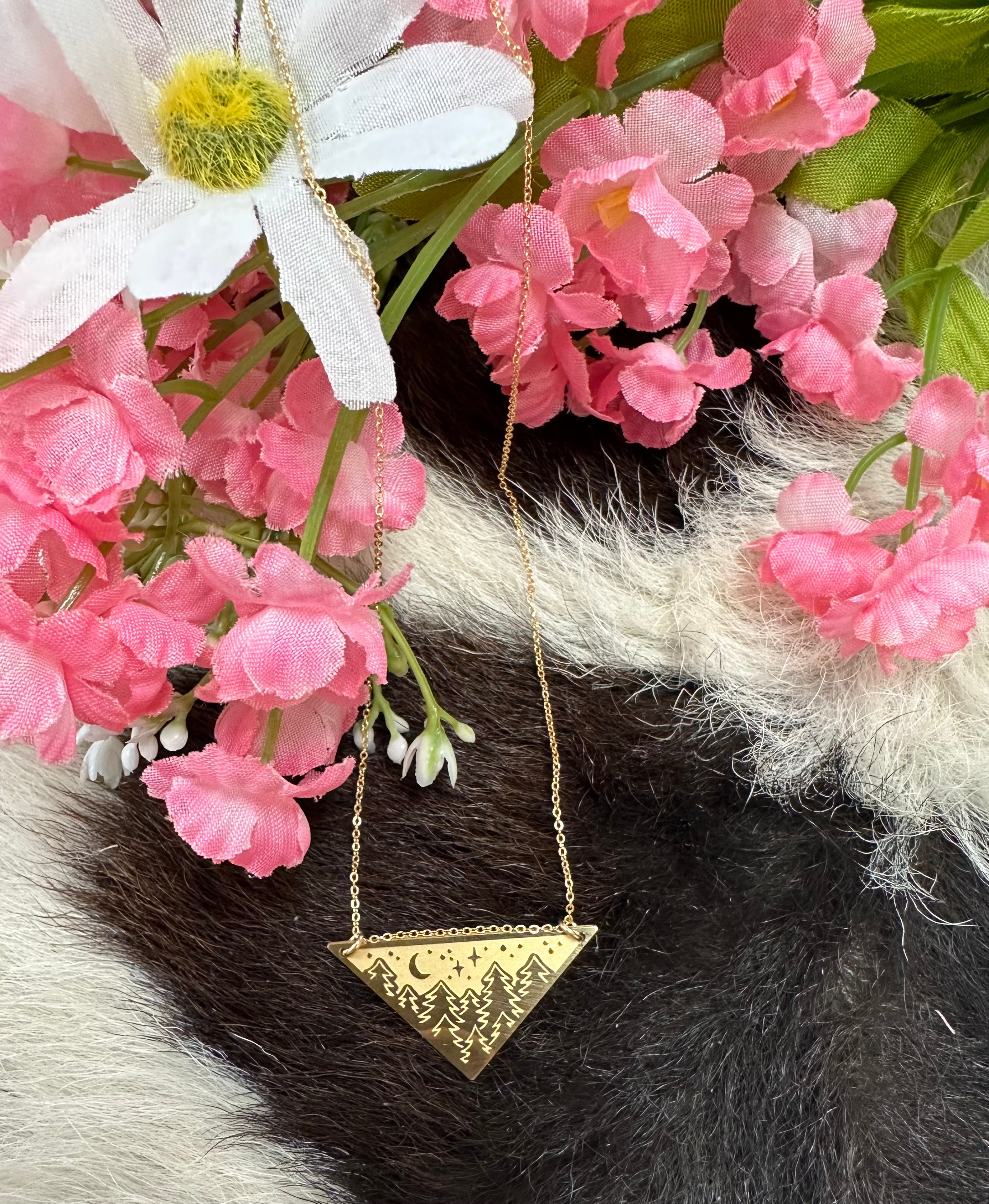 Serene Trees Triangle Necklace