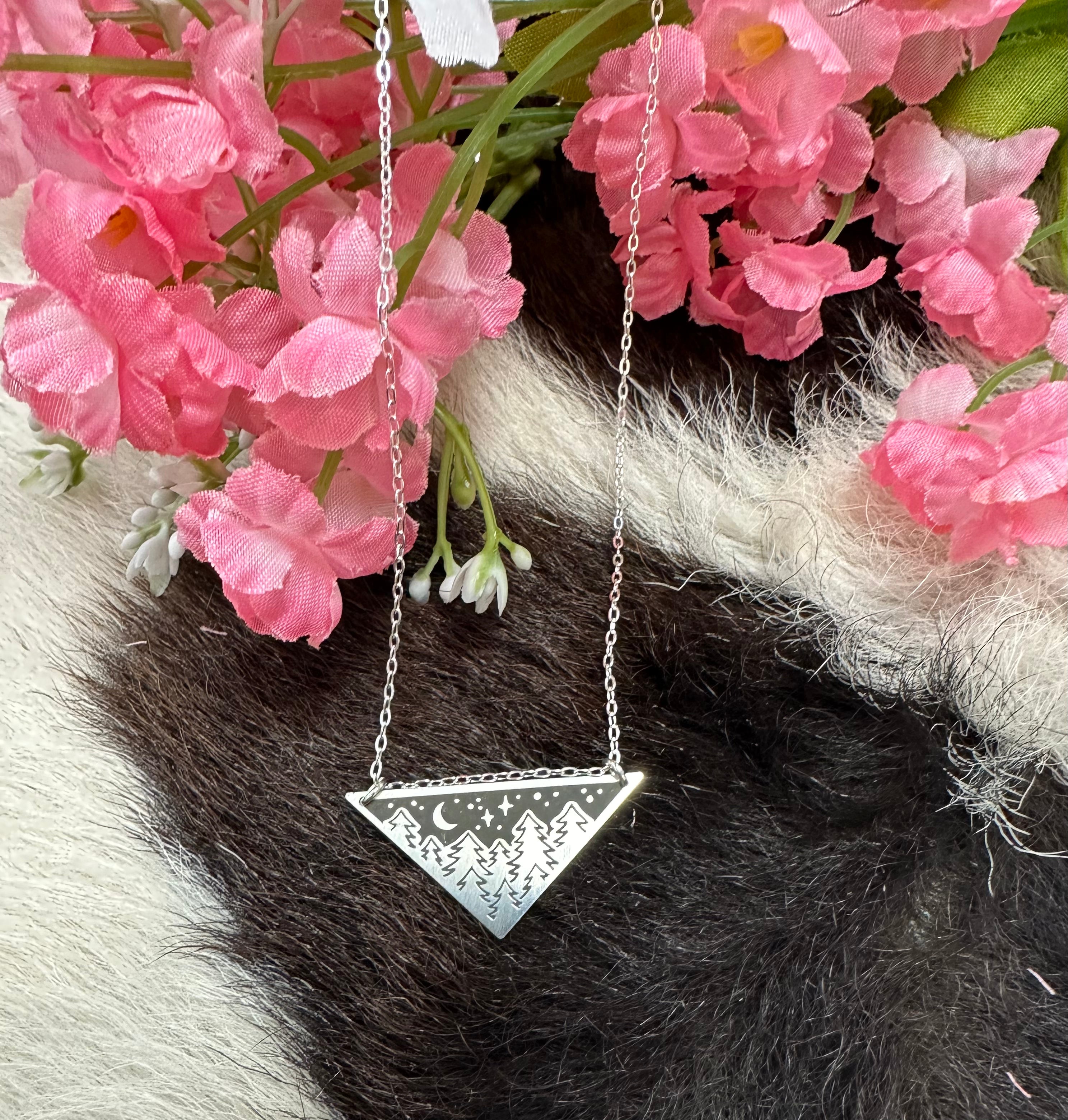 Serene Trees Triangle Necklace