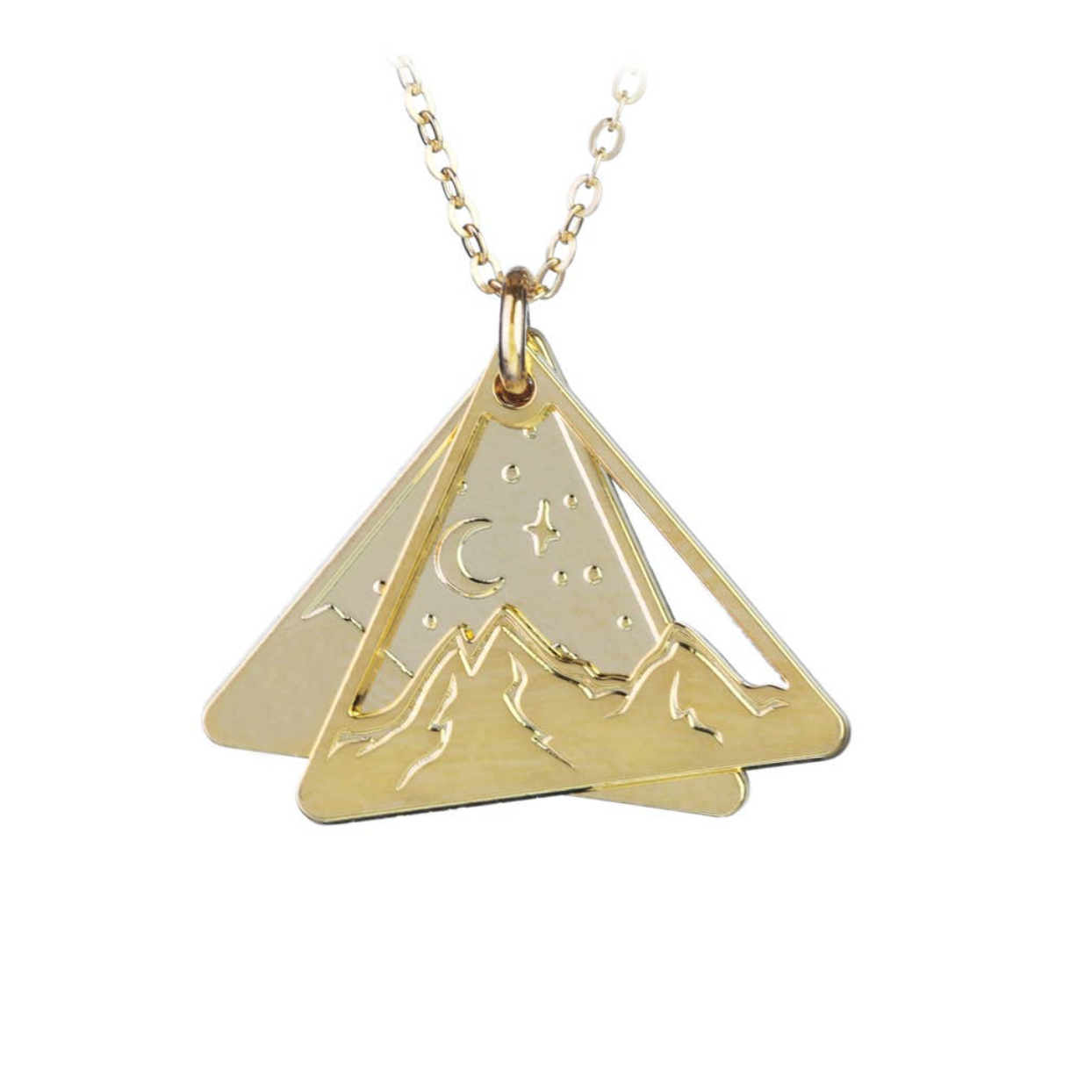 Layered Mountains Silver Necklace