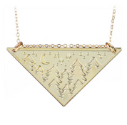 Serene Trees Triangle Necklace - Premium Necklace from Bearded Jeweler - Just $85! Shop now at Three Blessed Gems