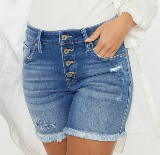 Justine Mid Rise Shorts - Premium Jeans from KANCAN - Just $30.80! Shop now at Three Blessed Gems
