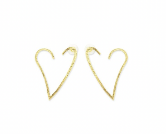 Open Hoop Heart Earring - Premium Earrings from Myra - Just $32! Shop now at Three Blessed Gems