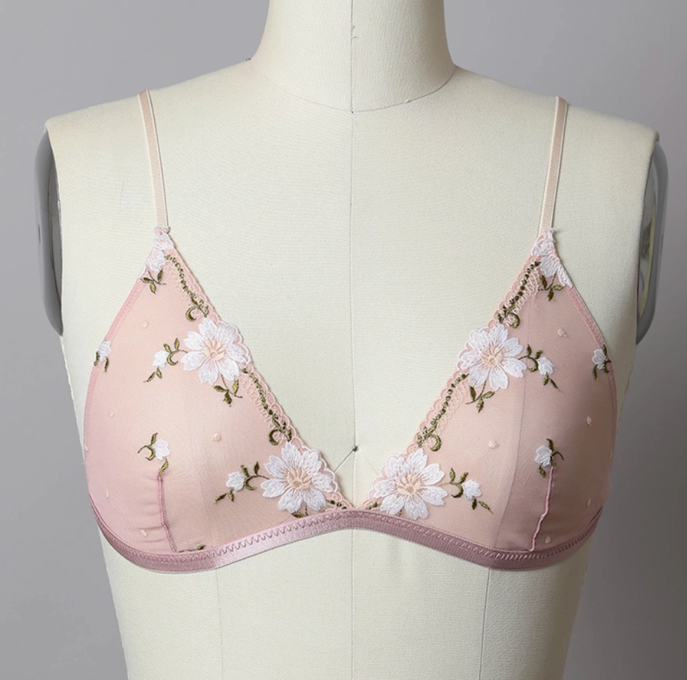 Daisy Embroidered Mesh Bralette 🌼
