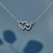 Sterling Silver Double Heart Necklace
