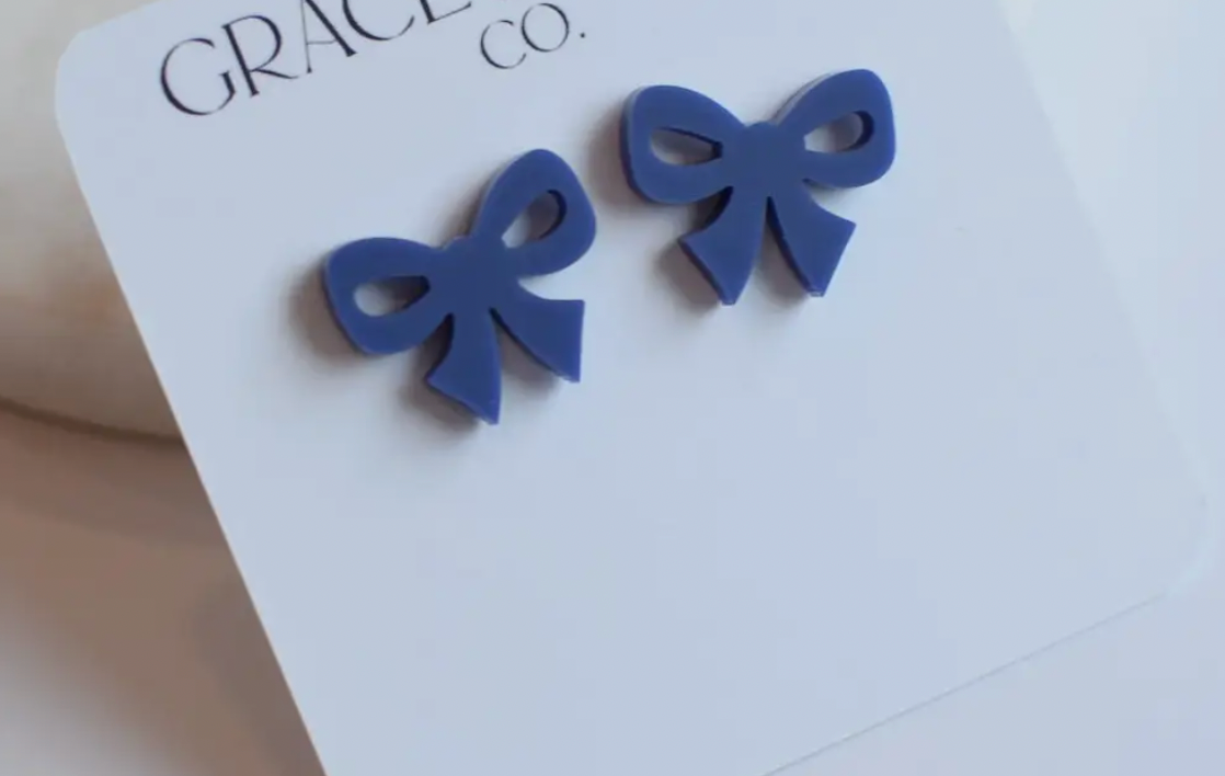 🇺🇸 Sailor Navy Bow Earrings 🇺🇸