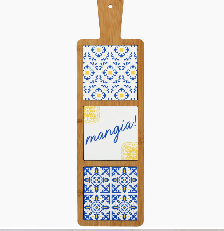 Mangia Ceramic and Bambo Tile Trivet