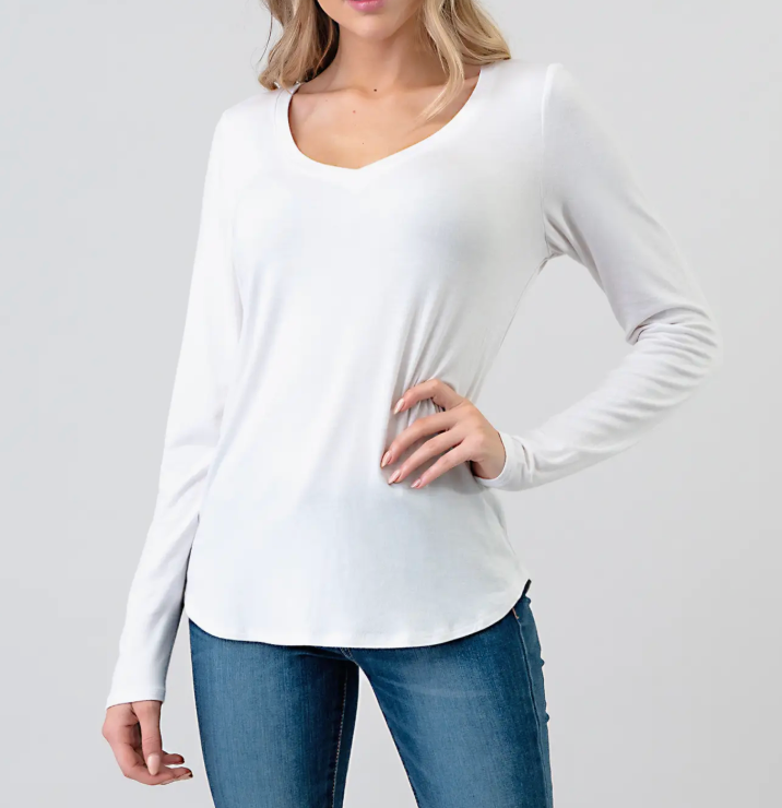 Everyday Essential White Long Sleeve Tee