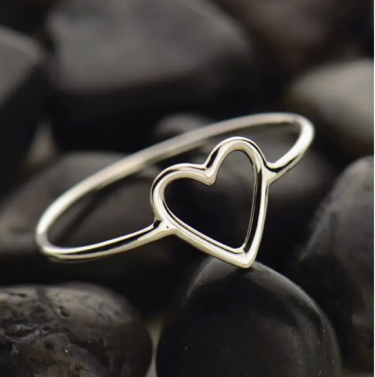 Mini Heart Sterling Silver Ring