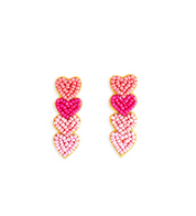 Hand Beaded Heart Post Earring
