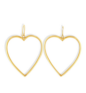 Gold Open Heart Dangle Earring
