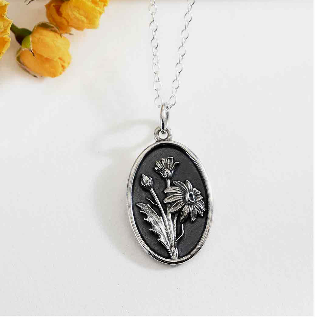 Sterling Silver Birth Month Flower Necklaces