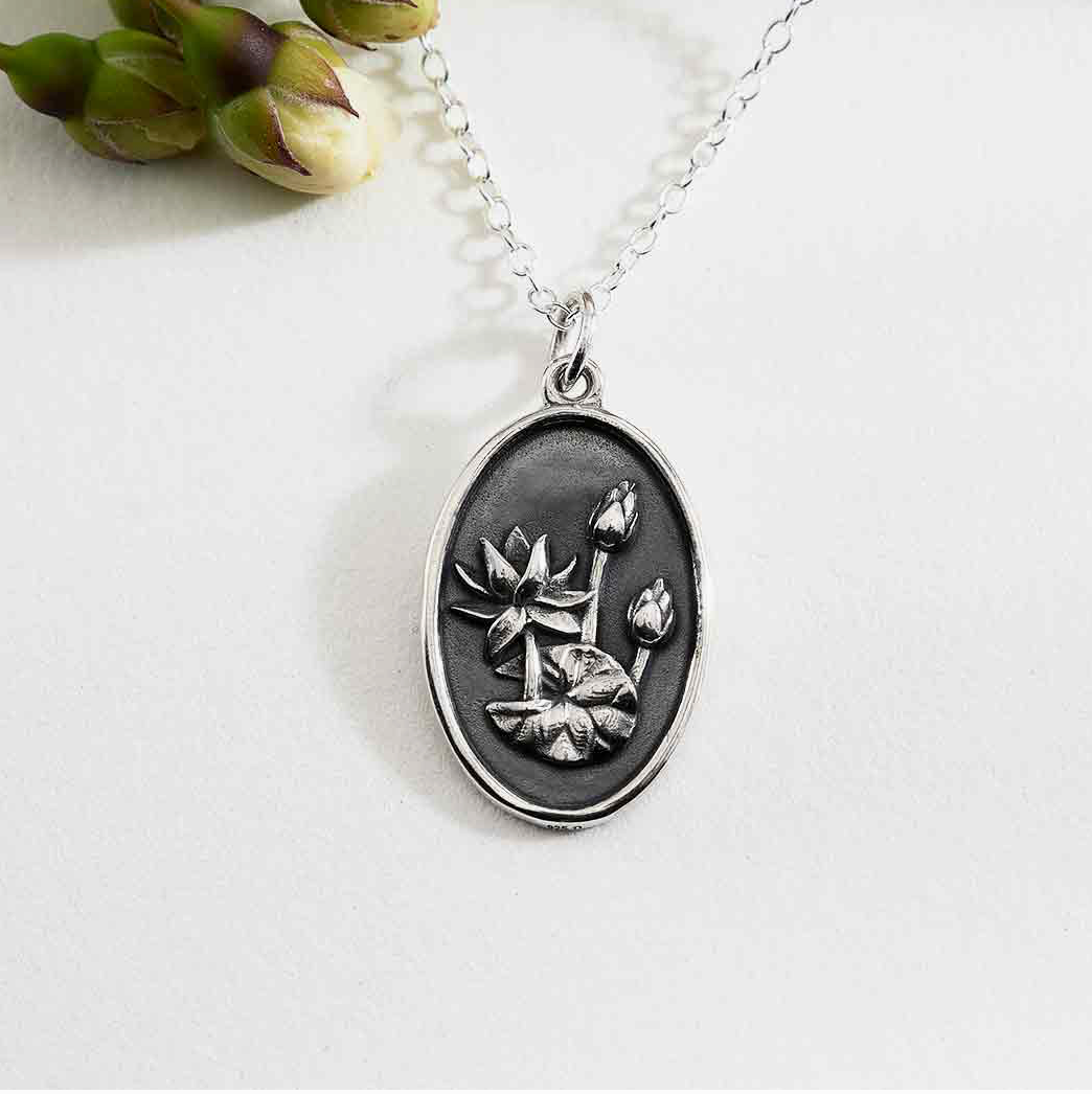 Sterling Silver Birth Month Flower Necklaces