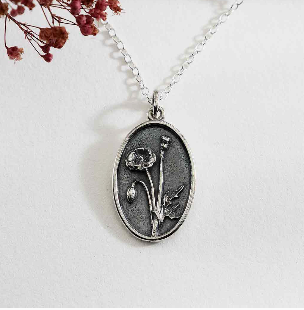 Sterling Silver Birth Month Flower Necklaces