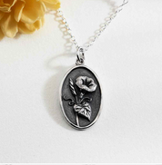 Sterling Silver Birth Month Flower Necklaces