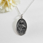 Sterling Silver Birth Month Flower Necklaces