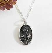 Sterling Silver Birth Month Flower Necklaces