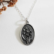 Sterling Silver Birth Month Flower Necklaces