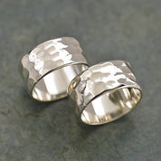 Sterling Silver Ring - 8mm Wide Hammered Band - Premium Rings from Nina Designs - Just $59! Shop now at Three Blessed Gems