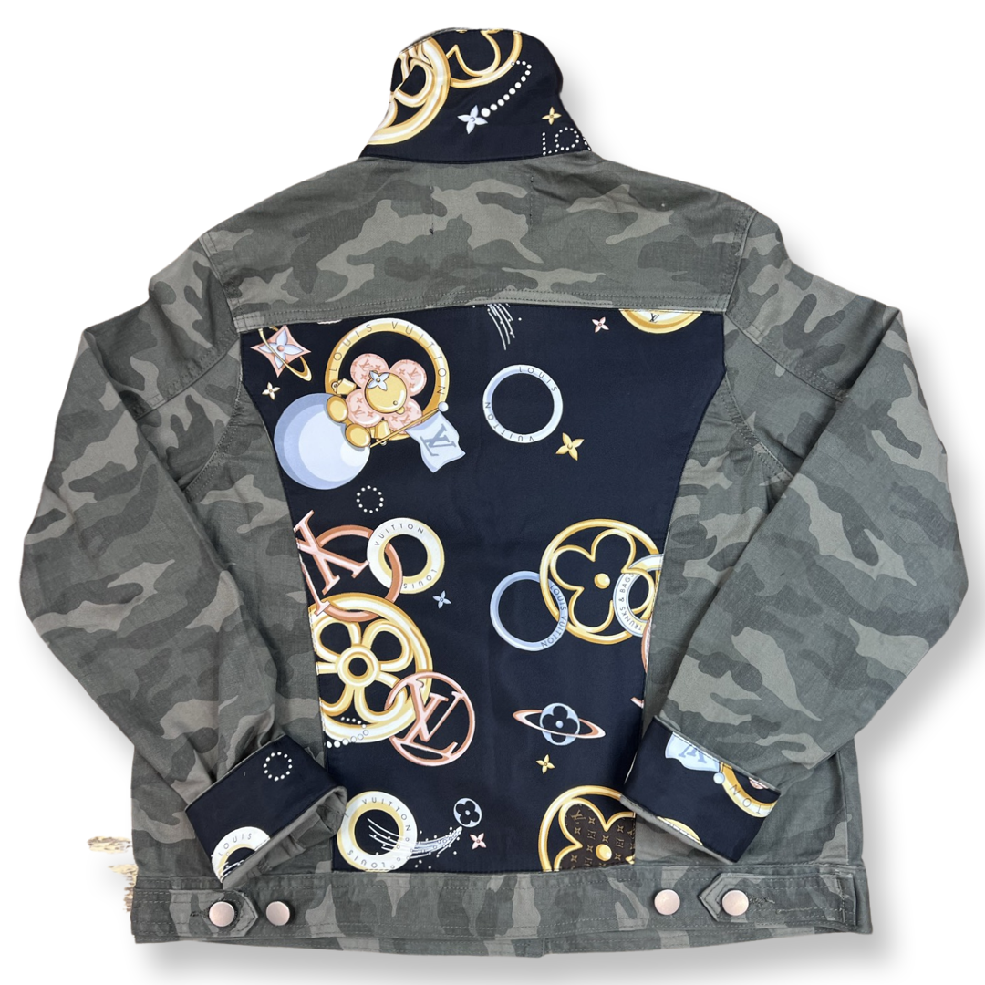 Jilli Inc Designer Camo Scarf Jacket