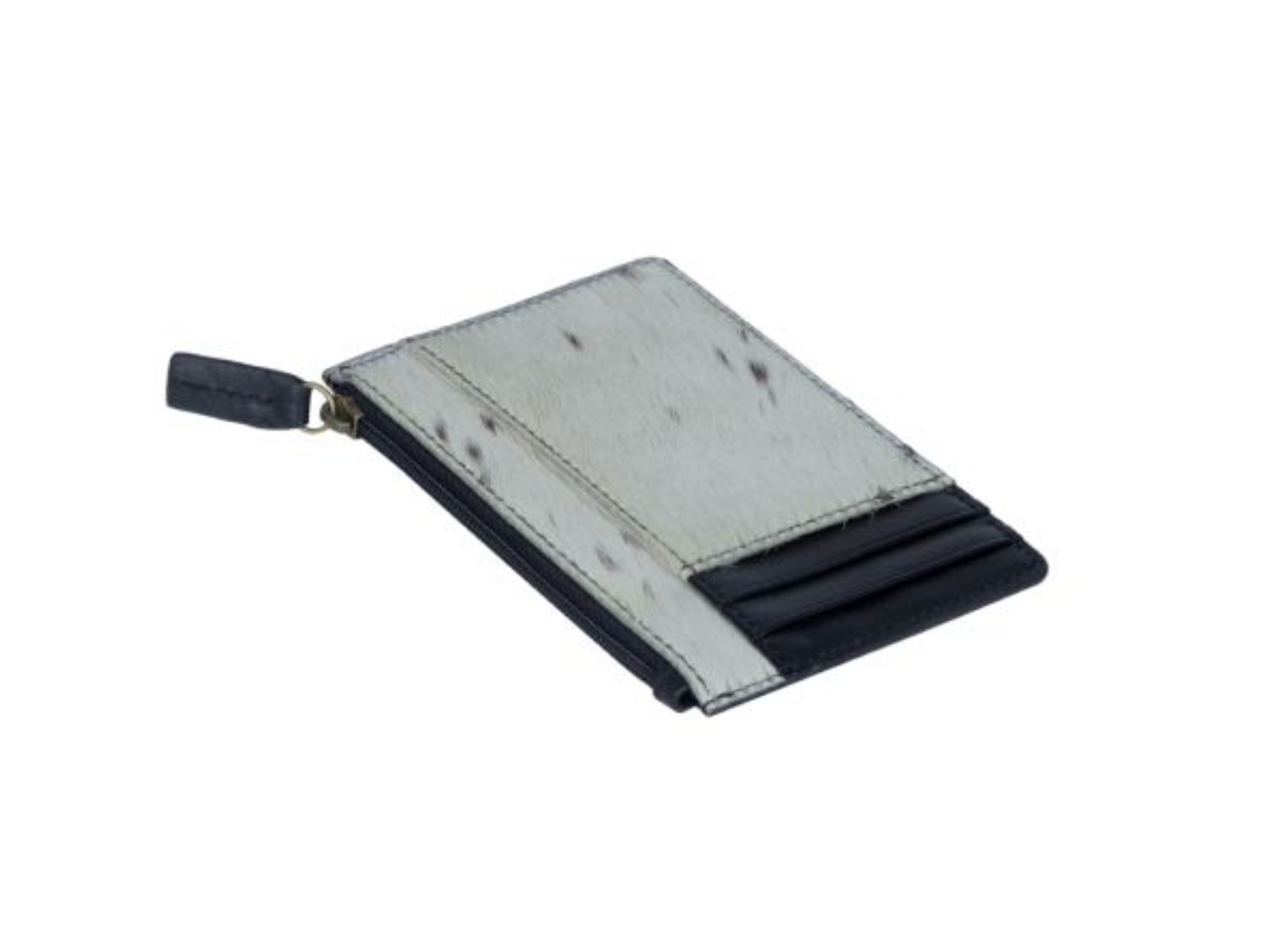 Cowhide Zip Card Holder