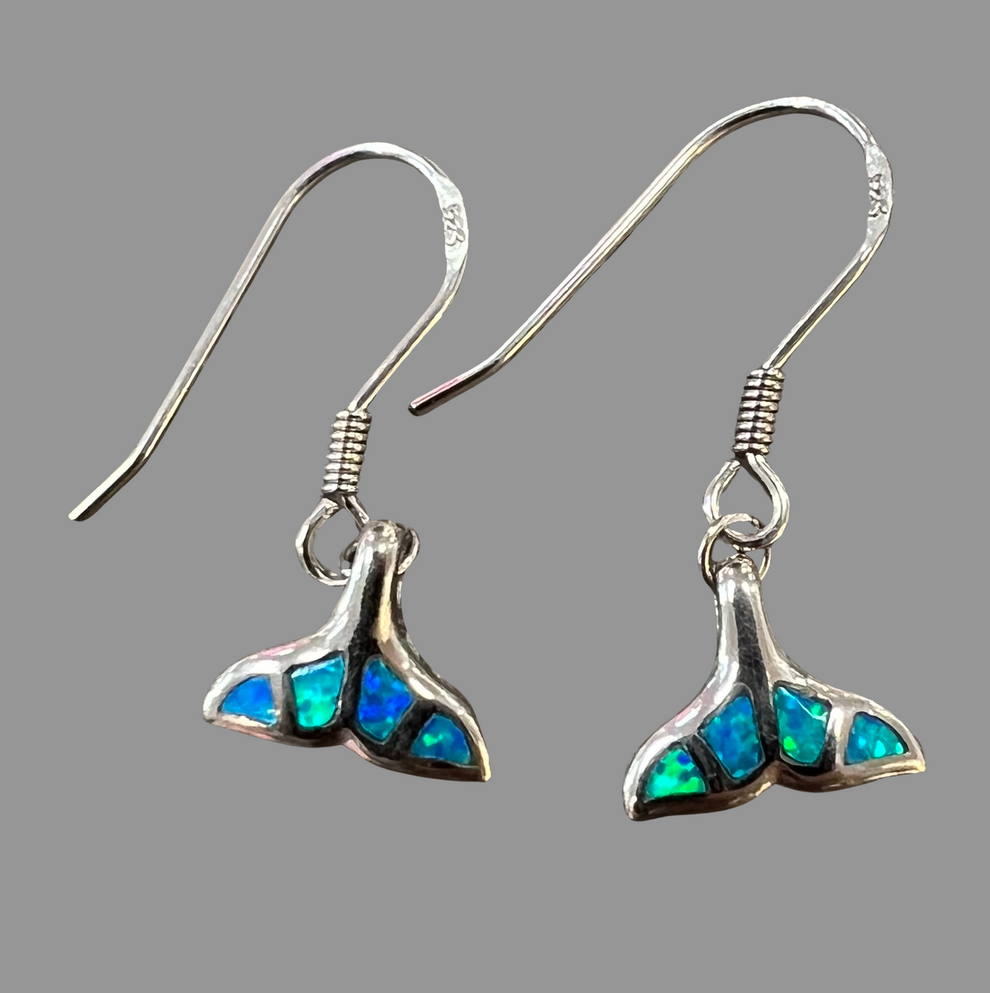 Blue Opal Sterling Silver Whales Tale Earring - Premium earring from International Excellence - Just $32! Shop now at Three Blessed Gems