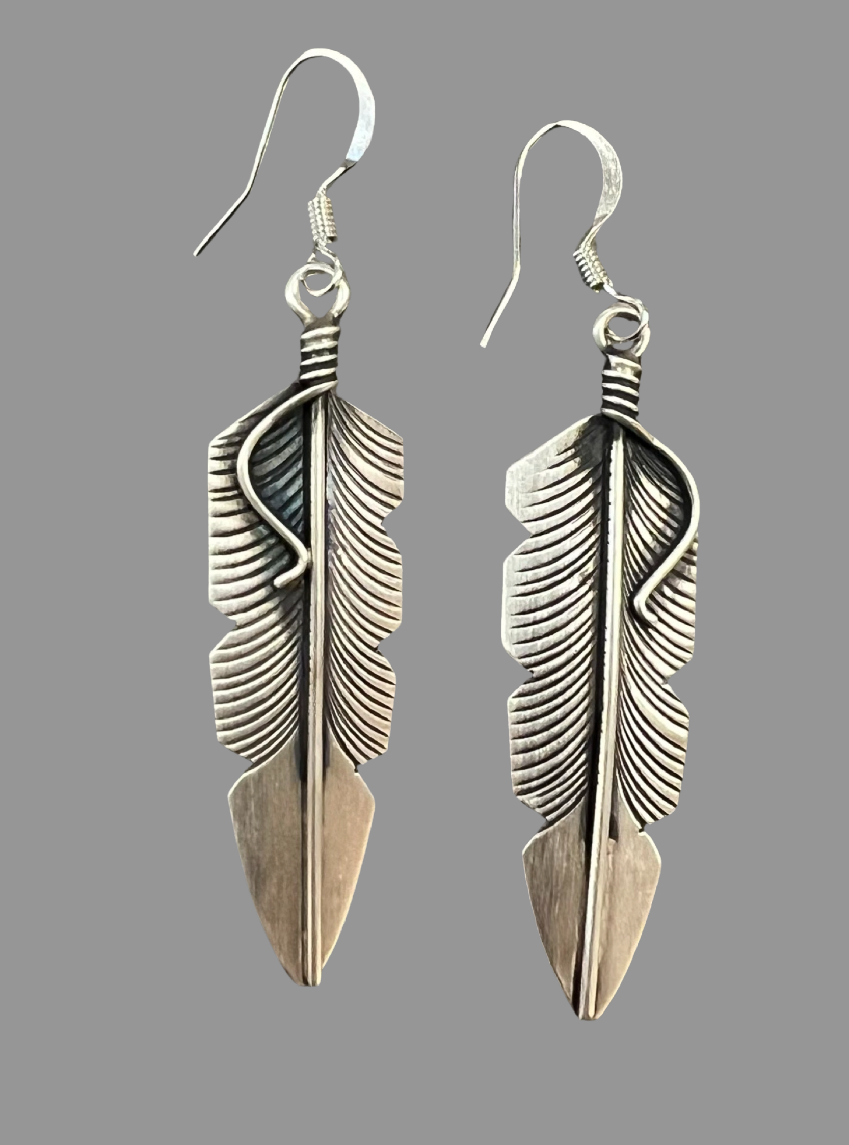 Feather Silver Earrings - Premium Earrings from Sunwest Silver - Just $130! Shop now at Three Blessed Gems