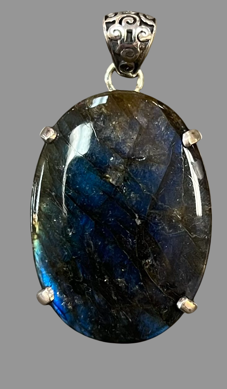Labradorite Sterling Silver Pendant - Premium Pendants from Precious Treasures - Just $107! Shop now at Three Blessed Gems