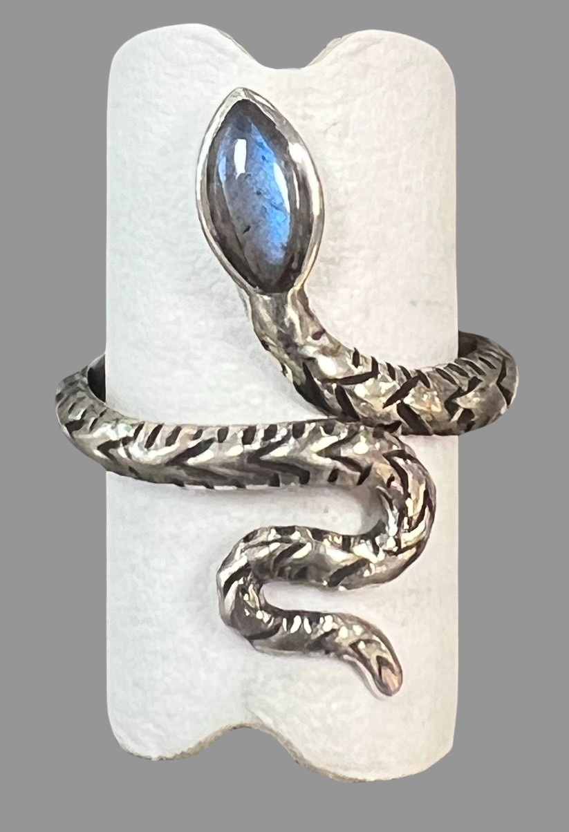 Labradorite Sterling Silver Snake Ring