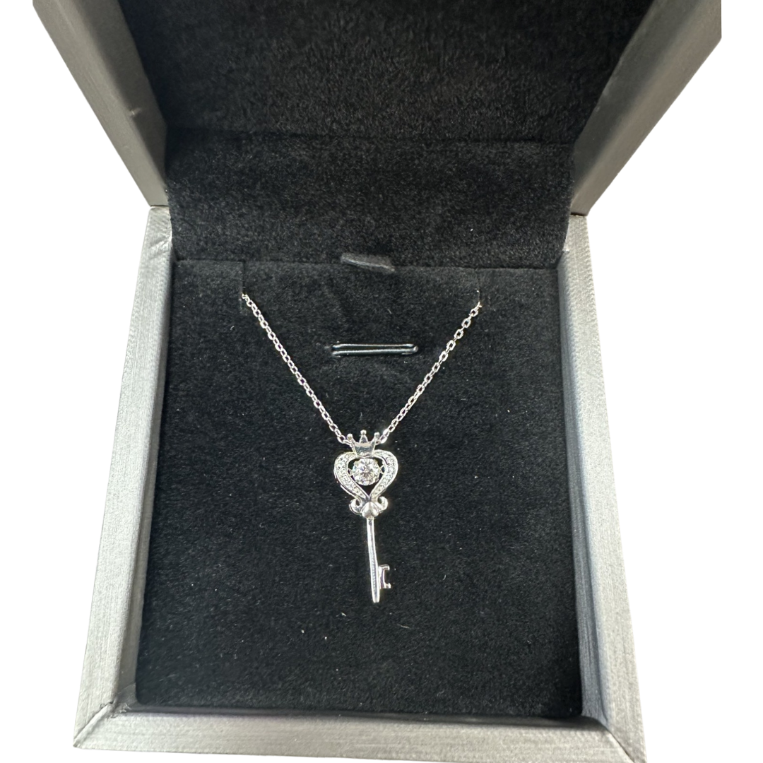 Moissanite Key Necklace - Premium Necklace from Trendsi - Just $49! Shop now at Three Blessed Gems