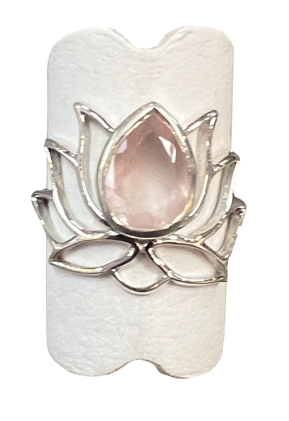 Rose Quartz Sterling Silver Lotus Ring - Premium Rings from Precious Treasures - Just $45! Shop now at Three Blessed Gems